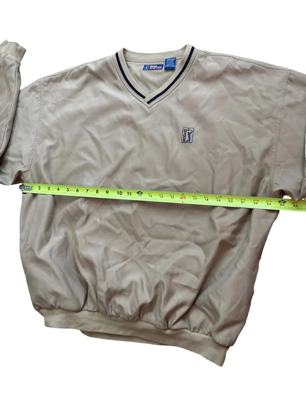 PGA Tour Men’s V-Neck Pullover Windbreaker Golf Size Large PGA Tour Pewter Color